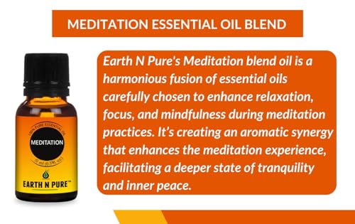 Image of Earth N Pure Ceramic Diffuser Burner with 10Ml Meditation Essential Oil Blend | 2 Tea Light Candles | Perfect for Gift Set
