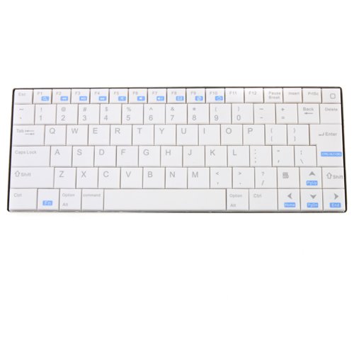 JACO® Rii K09 ultre sottile 2.4 GHz tastiera (QWERTY) Wireless dotata bleutooth + 83 Tasti + Istruzioni per l' uso per MacBook, HTPC, Laptop/Android Tablet/PS3, Bianco