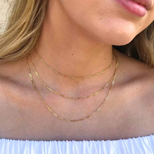 Gold paperclip choker necklace Clearance