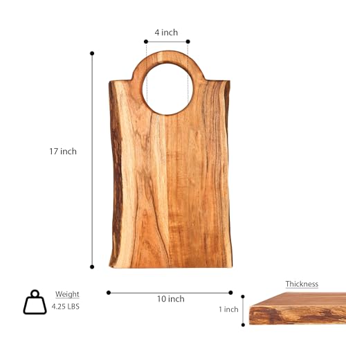 Tabla de cortar rectangular de madera de acacia 17x10 pulg miniatura 7