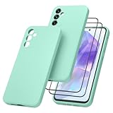 【Ajuste preciso】La funda de silicona se adapta perfectamente al teléfono y coincide exactamente con la posición de cada orificio y botón del Samsung Galaxy A55 5G. Los recortes precisos y los botones sensibles son fáciles de usar y proporcionan un fácil acceso a la alimentación, el volumen y todos los puertos y botones.