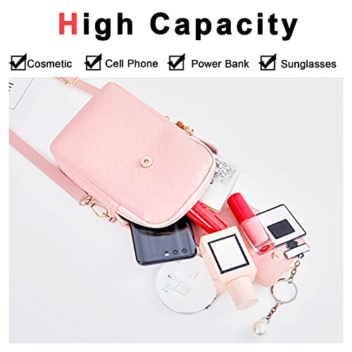 FuninCrea Ladies Crossbody Bag, PU Shoulder Bag, Zipped Mobile Phone Bag Messenger Bag with Adjustable Shoulder Strap4