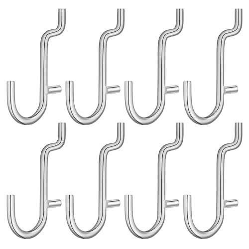 LOORGVEL 20 pièces Lot de Crochets Inox pour Panneaux Perforés Crochets Métalliques Robustes pour Atelier Garage et Rangement Maison Accessoires Organisateurs Polyvalents pour Suspendre