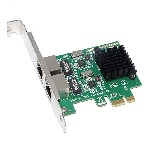 2 Puertos 1000Mbps Gigabit Ethernet 10/100/1000M PCI Express PCI-E Tarjeta de Red RJ-45 Adaptador LAN para Escritorio miniatura 1