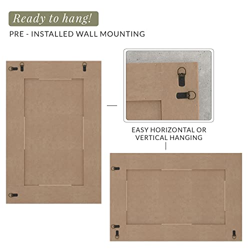 Barnyard Designs 24x36 Farmhouse Wooden Large Rustic Bedroom Mirrors for Wall Decor, Decorative Wood Wall Mirror Living Room or Bathroom Vanity, Brown - Image 7