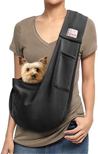 Artisome Pet Dog Sling Carrier Reversible Adjustable Opening Travel Hand-Free Safe Bag Small Puppy Backpack (Perfect for 3-12 Lbs, Black)