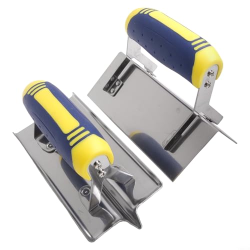 YJDOORPLAY Set di utensili manuali per muratura, in acciaio inox, per edilizia, intonaco, finitura in cemento, attrezzatura professionale per officina, 2 pezzi (esterni+taglienti)