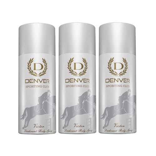 Image of DENVER Sporting Club Victor Deodorant For Men - 150ML Each, Pack of 3 | Long Lasting Deo Body Spray for Men