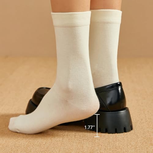 Image of BEAU TODAY Chunky Loafers Women,Patent Leather Platform Loafers for Women,Lug Sole Slip On Penny Shoes,Comfortable Work Office Business Casual Dress Shoes