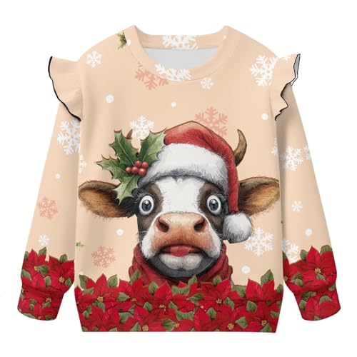 Sweatshirts for Toddler Girls Ruffle Fall Clothes Girls Long Sleeve Tops Everyday Active Shirts 1-8 Years