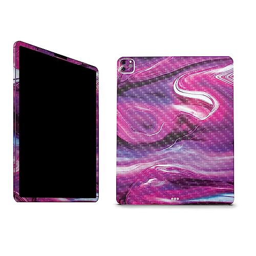 Image of MightySkins Carbon Fiber Skin Compatible with Apple iPad Pro 12.9 inch M2 6th Gen (2022) Full Wrap Kit - Pink Melt | Protective, Durable Textured Carbon Fiber Finish | Easy to Apply | Made in The USA