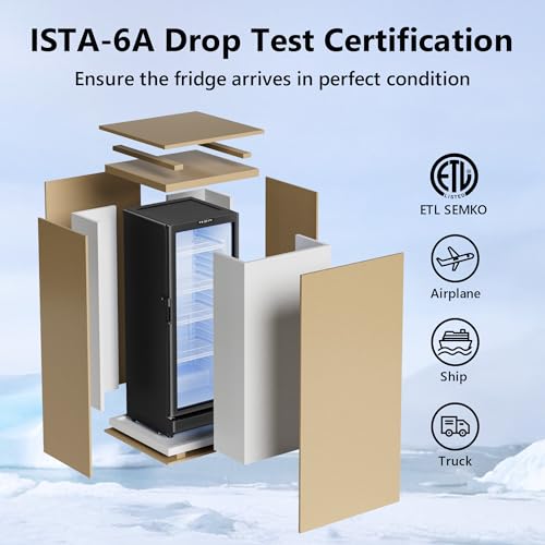 Image of 7 Cu.Ft Commercial Refrigerators, Display Fridge with Locking, Key & LED, Outdoor Beverage Refrigerator with Double-Tempered Glass Door, Beverage Cooler for Bar, Office, Restaurant