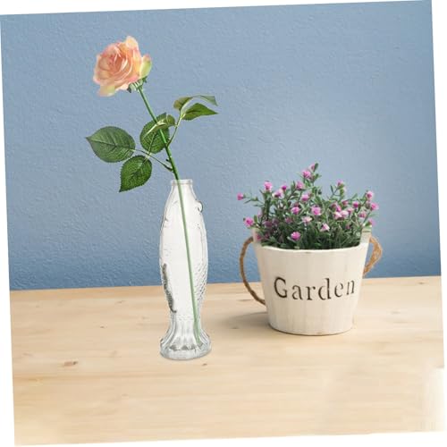 Jarrón para decoración del hogar forma de pez prevención pérdida de agua 5