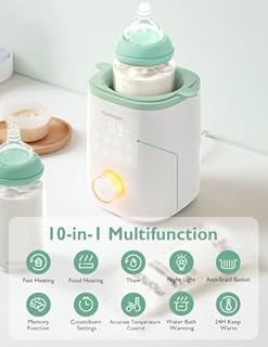 Momcozy Baby Bottle Warmer for Breast Milk Formula Food, Fullest Nutrients Preserved, Fast Heat, Night Light for Nighttime Breastfeeding, One-Touch Easy Use, Newborn Essentials Supplies Gift for Mom