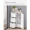 VASAGLE Floor Storage Cabinet, Freestanding Storage Unit with 3 Drawers, 1 Adjustable Shelf, for Bathroom Living Room Dining Kitchen, 11.8 x 23.6 x 31.5 Inches, Cloud White UBBC049WH01S