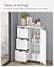 VASAGLE Floor Storage Cabinet, Freestanding Storage Unit with 3 Drawers, 1 Adjustable Shelf, for Bathroom Living Room Dining Kitchen, 11.8 x 23.6 x 31.5 Inches, White UBBC49WT