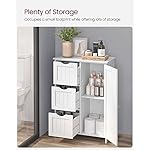 VASAGLE Bathroom Floor Storage Cabinet, Freestanding Bathroom Storage Unit with 3 Drawers, 1 Adjustable Shelf, 11.8 x 23.6 x 31.5 Inches, White UBBC49WT - Image 4