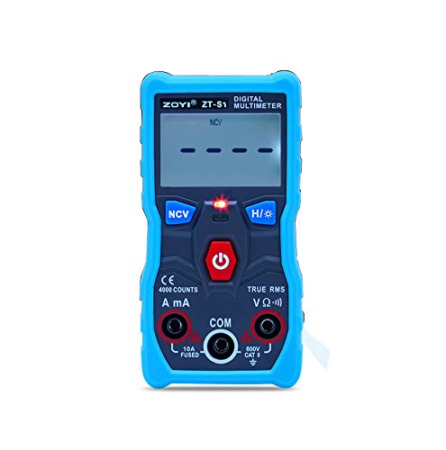 ZT-S1 Automatic Digital Multimeter True-RMS Intelligent NCV 4000 Counts AC/DC Voltage Current Ohm Test Tool-GOLDEN BLUE
