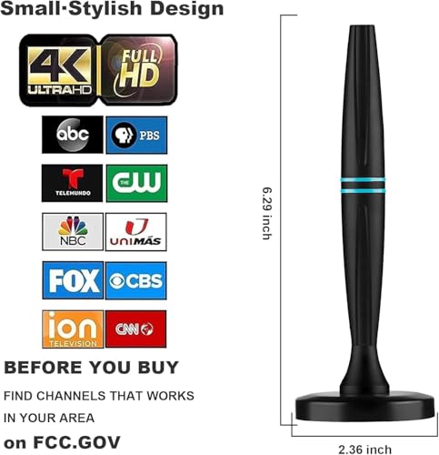Image of TV Antenna for Local Channels, TV Antenna for Smart TV Indoor -18ft Cable | Support 4K 1080p with Signal Booster for Local Channels, Long Range Reception(Dark Grey)