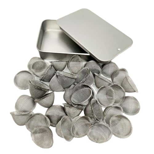 Pipe Screens 3/4 Inch 0.75 Inch 40 Pieces Adjustable Tapered Design Bowl Screens, 100% Stainless Steel Mesh