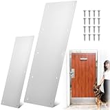 Blulu ステンレススチールメタルドア保護プッシュプレート ネジ付き つや消しドアキックプレート 内装外装 傷防止 アクセサリー(2個、16 x 4インチ、34 x 8インチ)