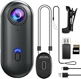 Mesalay 64GB 1080P Mini Thumb Action Camera,Audio-Video Recording, Portable Vlogging Camera, Wearable Small Body Camera, Hands Free POV Video Recorder for Motorcycle, Bike, Work, Travel, Pet Walking