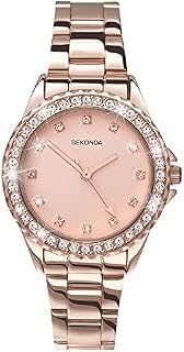 Sekonda Women's Quartz Watch 33mm with Stone Set Case, Analogue Display and Stainless Steel Bracelet