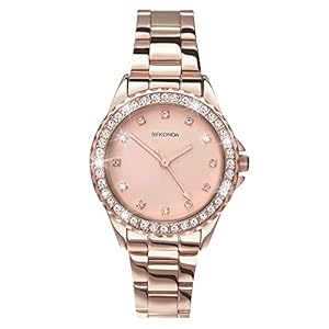 Sekonda Women’s Quartz Watch 33mm with Stone Set Case, Analogue Display and Stainless Steel Bracelet
