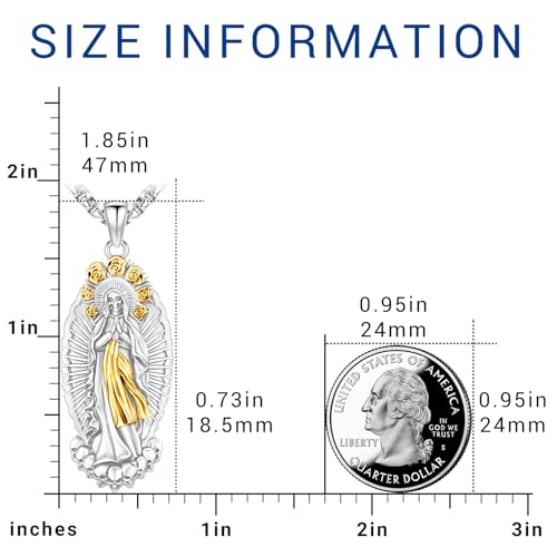 Eusense La Santa Muerte Necklace for Men Women Sterling Silver 925 Gold 14K 18K Skull Memento Mori Necklaces Pendant Grim Reaper Skull Jewelry3