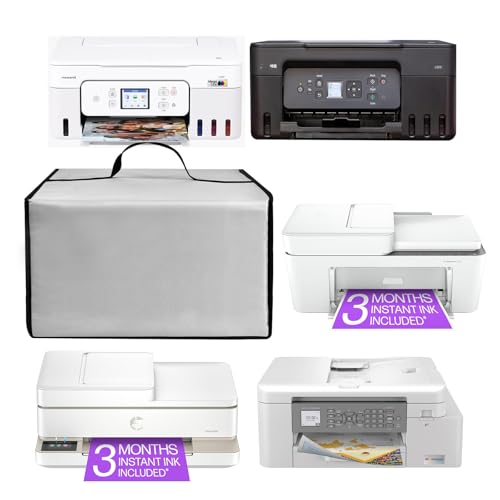 Image of Tablet Printer Cover Mobile Printer Case for HP Envy 6555e / DeskJet 4255e /Plus 651 /G3270 /MFC-J4335DW Wireless All-in-One Color Inkjet Printer, Scanner, Copier (Silver)