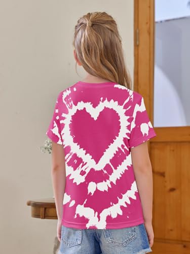 Image of Girls Short Sleeve T Shirts Kids Summer Tops Crewneck Tees 5-14 Years
