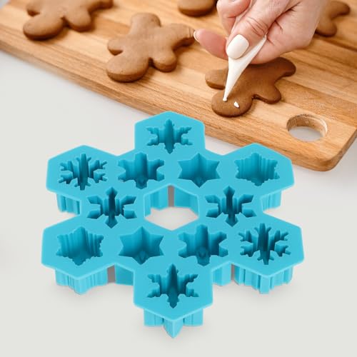 IMIKEYA Moldes flexibles para cubitos de hielo de silicona azul miniatura 5