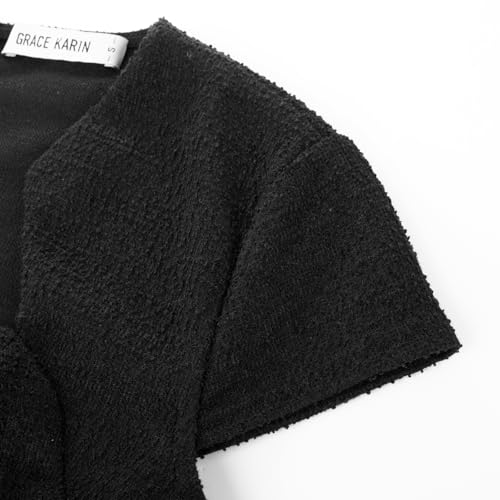 GRACE KARIN Women's Gorgeous Pencil Dress Cap Sleeve Tweed Pencil Dress for Work4