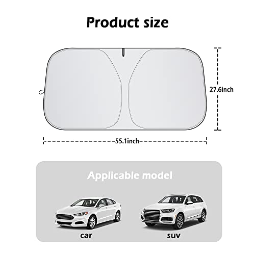 Windshield Sun Shade,Car Window Covers Opening Design Foldable Car Sun Protection,240T Titanium Silver Blocking Strong-Light &Uv Protection Car Napping Shades,For Most Cars Suv Truck Car Accessories #TOP1