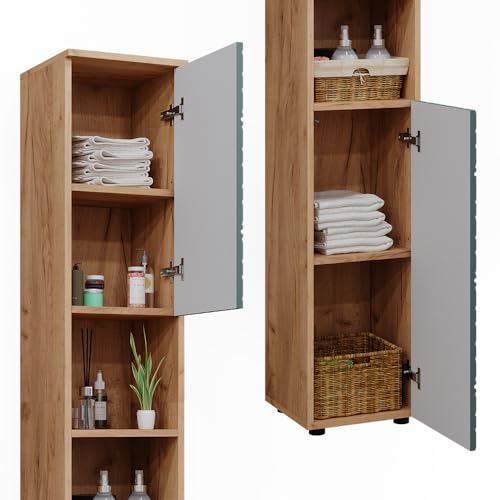 Vicco Mobiletto Da Bagno Quercia Verde/Oro 30 X 192 Cm - 6