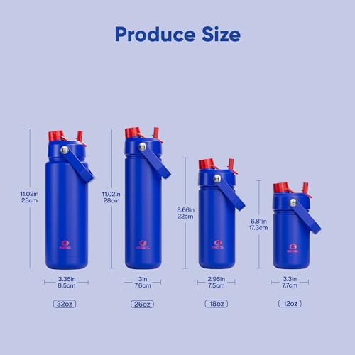 Image of ENCOOL Insulated Water Bottle with Straw Stainless Steel Water Bottle, Leak-Proof, BPA-Free, Double Wall Vacuum Keeps Cold for 24 Hours for Sports, Travel, School (26 oz, Beaucoup Blue)