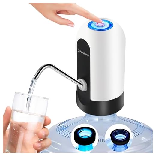 EASYSPEED Dispensador de Agua Fría Automático, 1200 mAh Eléctrico USB Bomba Grifo de Agua, Eléctrica Portátil con 2 Adaptadores para Botellas y Garrafas de 3,5,8,10,13,15,18 litros, Blanco