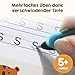 Edubini Magische Vorschule Übungshefte ab 5 Jahren für Junge & Mädchen - [4 Hefte + Stift] - Wiederverwendbare Schreiblernhefte für Vorschule - Buchstaben lernen, Schreiben lernen