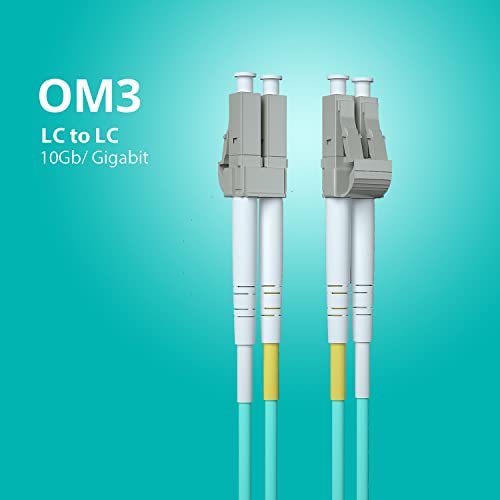 Kabel światłowodowy 15 m OM3 LC na LC, 10 Gb, wielomodowy zworkowy duplex LC-LC UPC 50/125um, LSZH, kabel światłowodowy do nadajników-odbiorników SFP 10G/1G MMF SFP, sieci światłowodowych i innych, 15