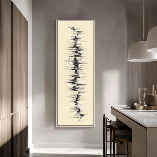 Impression toile vague noire texture design vertical