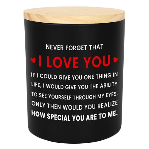 OASSIE Valentines Day Gifts for Her Him Women Men - I Love You Long Lasting Vanilla Lavender Scented Candle 10 oz - Birthday Couples Gifts for Boyfriend Girlfriend Husband Wife