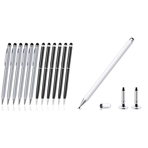 ORIbox Stylus Pen,12pcs Universal 2 in 1 Capacitive Stylus Ballpoint Pen & Stylus Pen, Fine Point Touch Screen Digital Pencil Compatible for iPad