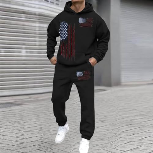 Ensemble décontracté homme imprimé 3D avec sweat noir à capuche