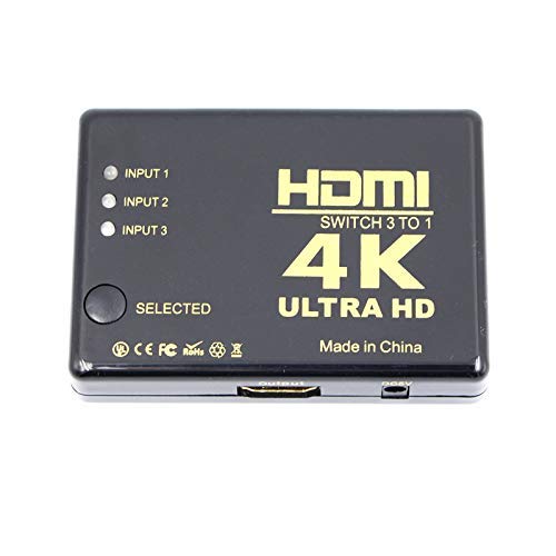 Image of Tobo 3 Port in 1 Out 4K HDMI Switch Switcher Hub with Remote Control Ultra HD - TD-471H