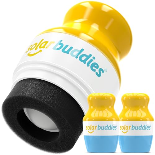 Solar Buddies Aplikator do Kremu z Filtrem – Niebieski Duet – Wielorazowy Roll-on z Gąbką Bez BPA – Dla Dzieci, Dorosłych i Rodzin – 100ml – Idealny do Podróży
