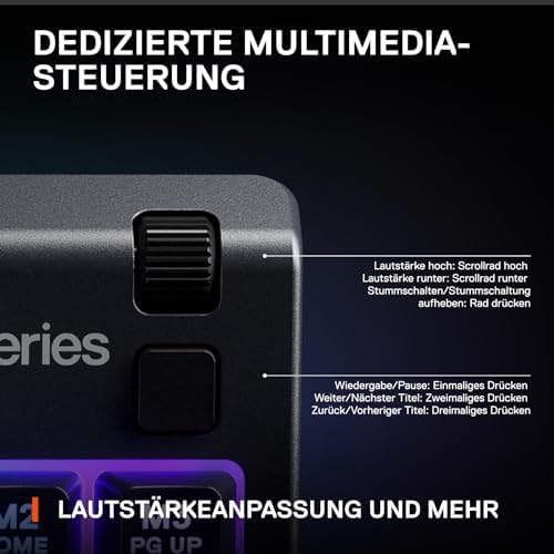 Bild 5 - SteelSeries Apex 3 TKL Gaming Tastatur – RGB - Kompakter Tenkeyless-Formfaktor – 8-Zonen-RGB-Beleuchtung – Wasser- und Staubresistenz – Flüsterleise Gaming-Switches - DE Layout QWERTZ - Schwarz