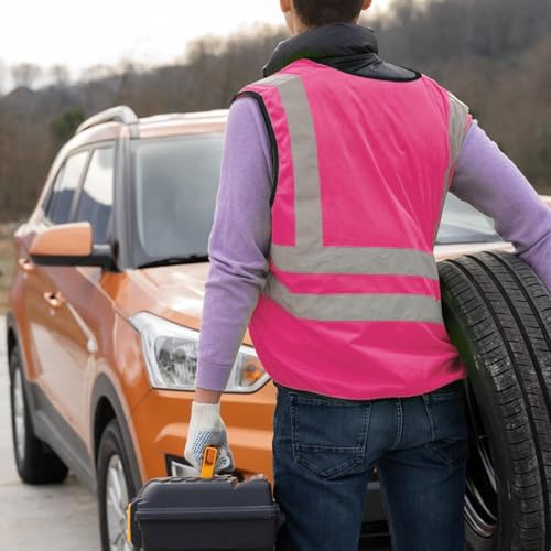 Image of XPCARE Reflective Safety Vests For Women Men, High Visibility Security Vest Pockets and Zipper Front Construction Work Vest