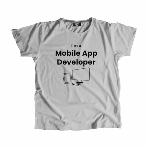 Développeur mobile t-shirt coton unisexe gris vêtement de codage