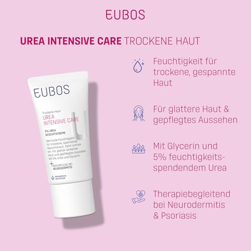 EUBOS Trockene Haut Urea 5% Gesichtscreme, 50 ml Crème