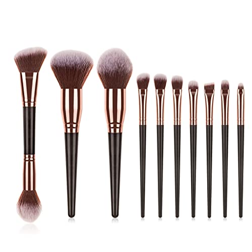 Pinceau tête et visage outil de maquillage set 10 pinceaux pour poudre et fond de teint